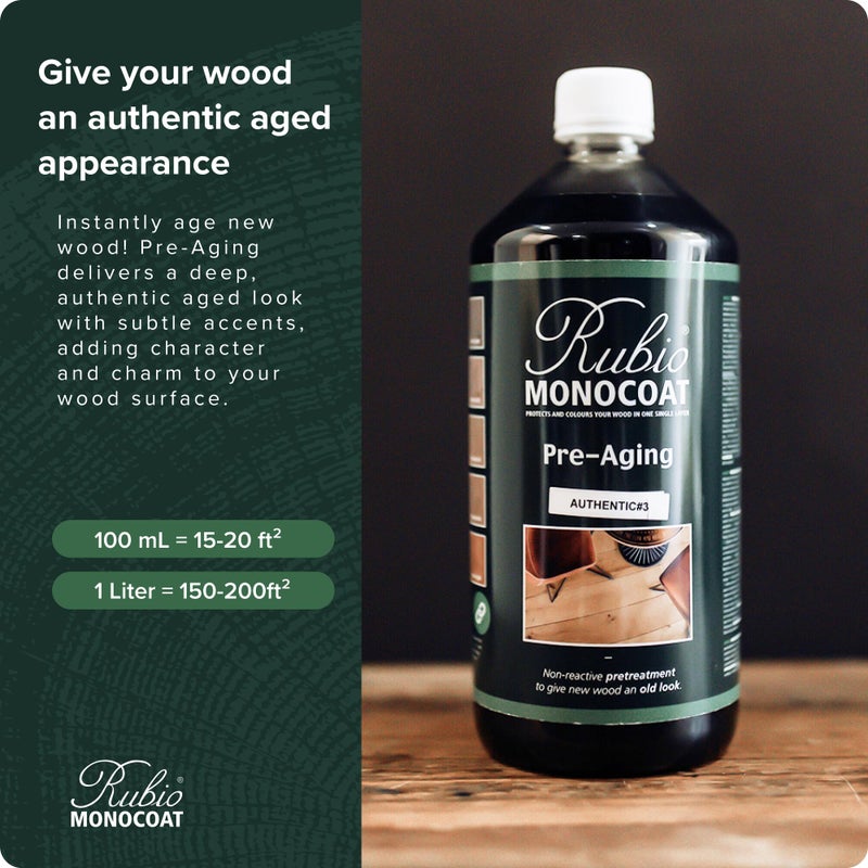 Rubio Monocoat Pre-Aging Wood Pre-Treatment, 200 ftÂ² - Fumed Light | Non-Reactive Water-Based Wood Stain | Aged Look for All Indoor Wooden Surfaces & Furniture | Use with Oil Plus 2C | 1 Liter - Image 3
